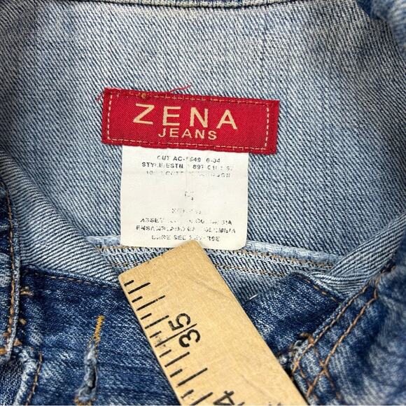Vintage Zena 1990’s Denim Jean Trucker Jacket Small - Picture 3 of 4